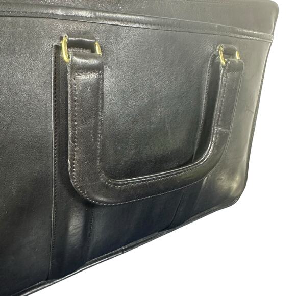 Vintage Coach Black Leather Slim Satchel Briefcase Made in USA 71918902 creed - Picture 12 of 16